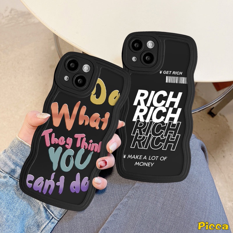 Ins Casing Huruf Graffiti Merek Trendi Untuk Redmi Note11 9s 8 10s 9 11s 11 10 Pro Redmi 12C A1 9C 9A 10C 10A 9T 9 10 A1+POCO M3 X3 NFC Pro Mi 11T Pro Lembut Tpu Bergelombang Sarung Sandaran Pinggir