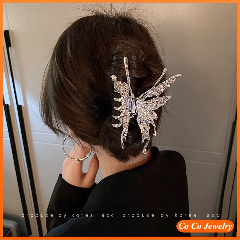 Jepit Rambut Besar Gaya Korea Desain Logam Kupu-Kupu Yang Sama Lisa