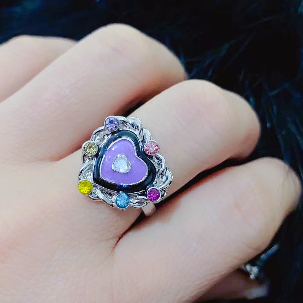 Aksesoris Cincin Cinta Anyaman Berlian Warna Temperamen Kepribadian Harajuku