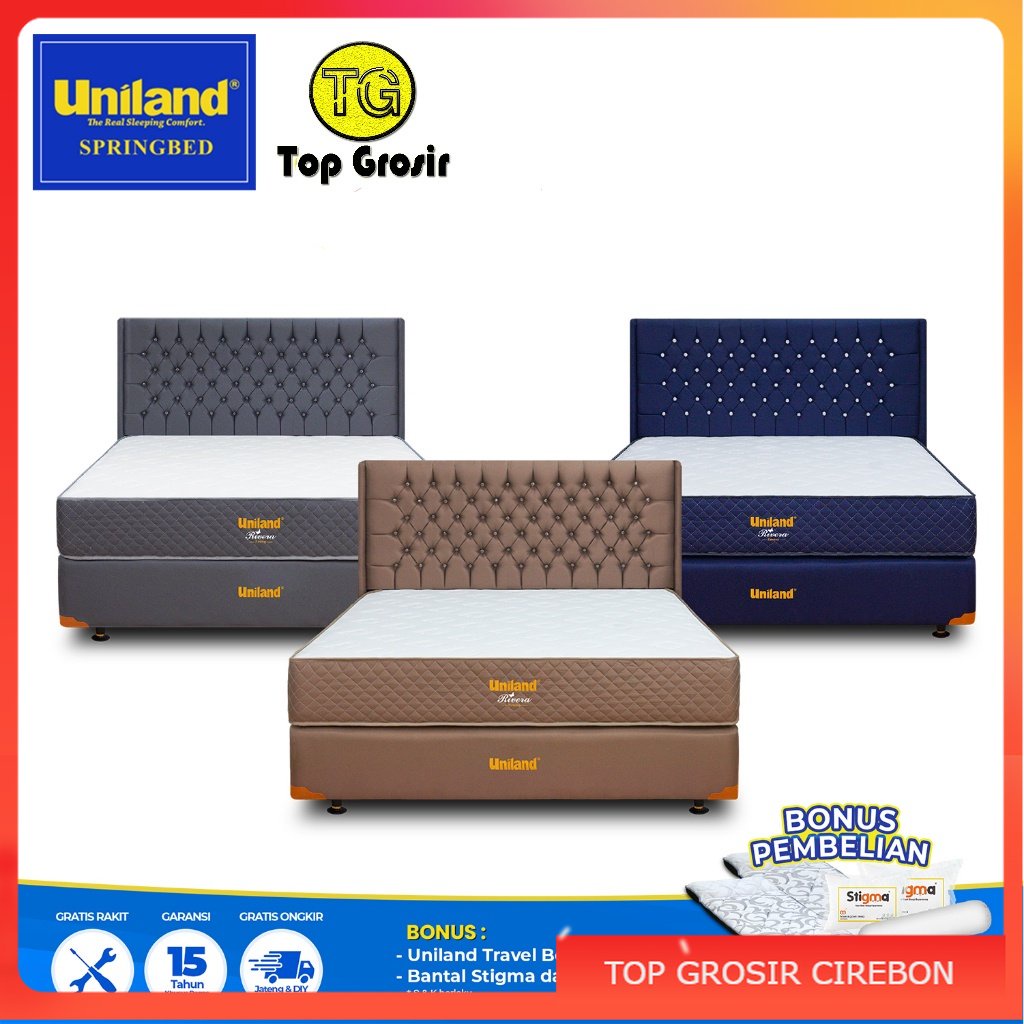 Uniland Springbed Rivera Firmtop Manila - Kasur Springbed Fullset UNILAND CIREBON