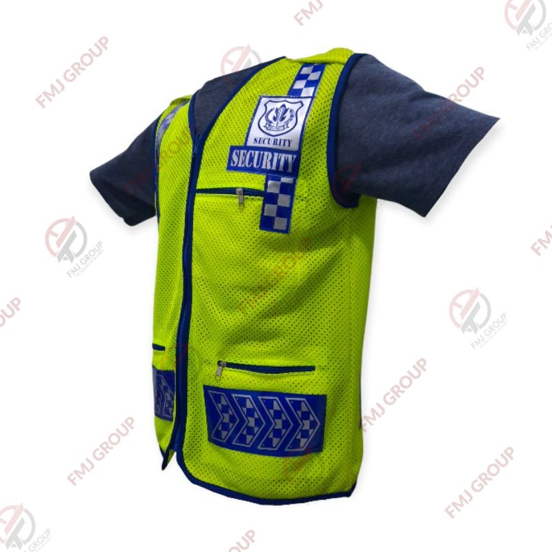 Rompi satpam / vest security / Rompi jaring scotilite hijau stabilo