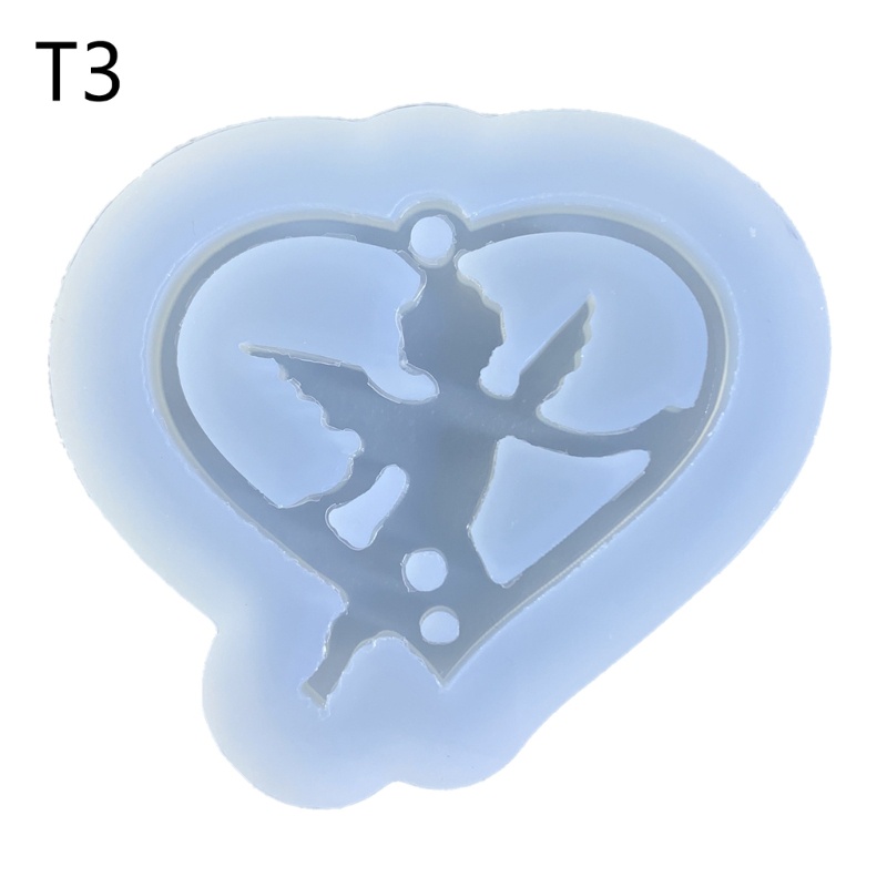 Sa Cetakan Liontin Bentuk Hati DIY Gantungan Kunci Cetakan Clay Moulds Alat Membuat Perhiasan Bahan Silikon Untuk Membuat Tangan Pend