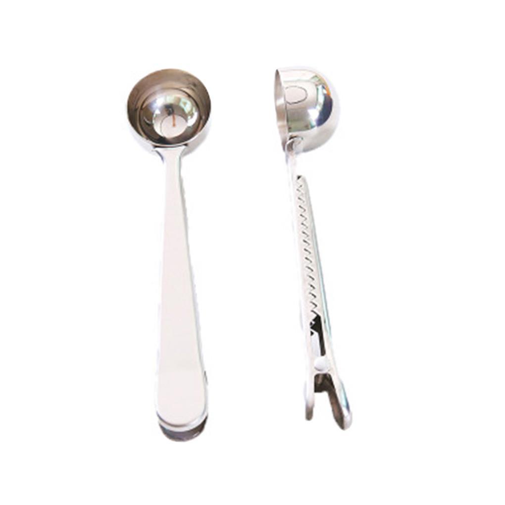 Sendok Kopi Multifungsi Stainless Steel Dapur Measuring Clip Scoop Supplies Spoon With Seal Coffee