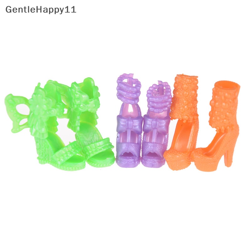 Gentlehappy 12pasang/Set Boneka Sepatu Fashion Sepatu Tumit Tinggi Sepatu Boots Untuk Hadiah Boneka 11 ''id