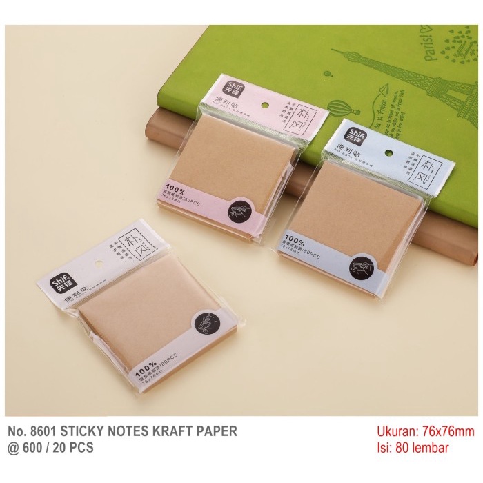 Memo Sticky Note Kraft / Kertas Tempel Warna Warni Fancy