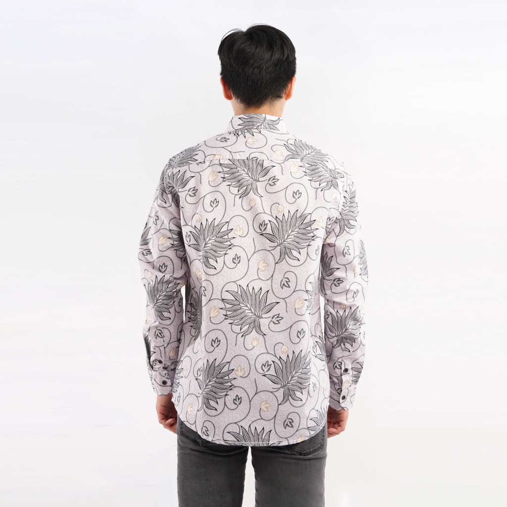 SANVANINA Kemeja Batik Pria Slim Fit Printing Lengan Panjang Oberoi E-1574