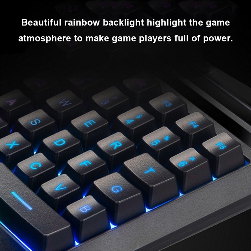 Gentlehappy Keyboard Gaming Mekanik Satu Tangan RGB Backlit Portable Mini Gaming Keypad id