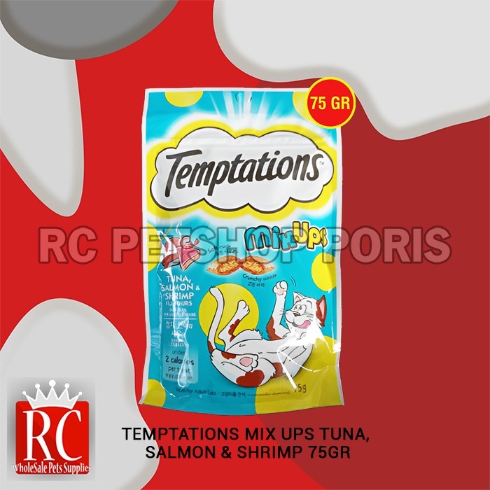 Snack Cemilan Kucing Cat Treat Temptations Mix Up 75 Gram