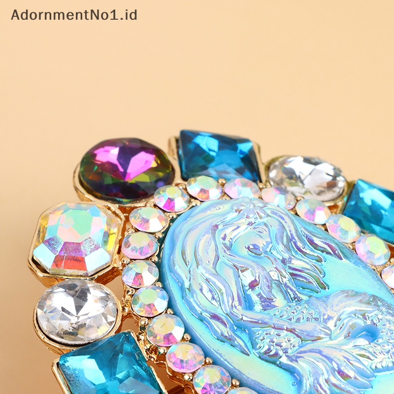 [AdornmentNo1] Bros Mermaid Bentuk Oval Berlian Imitasi Untuk Wanita Perhiasan Fashion Cantik [ID]