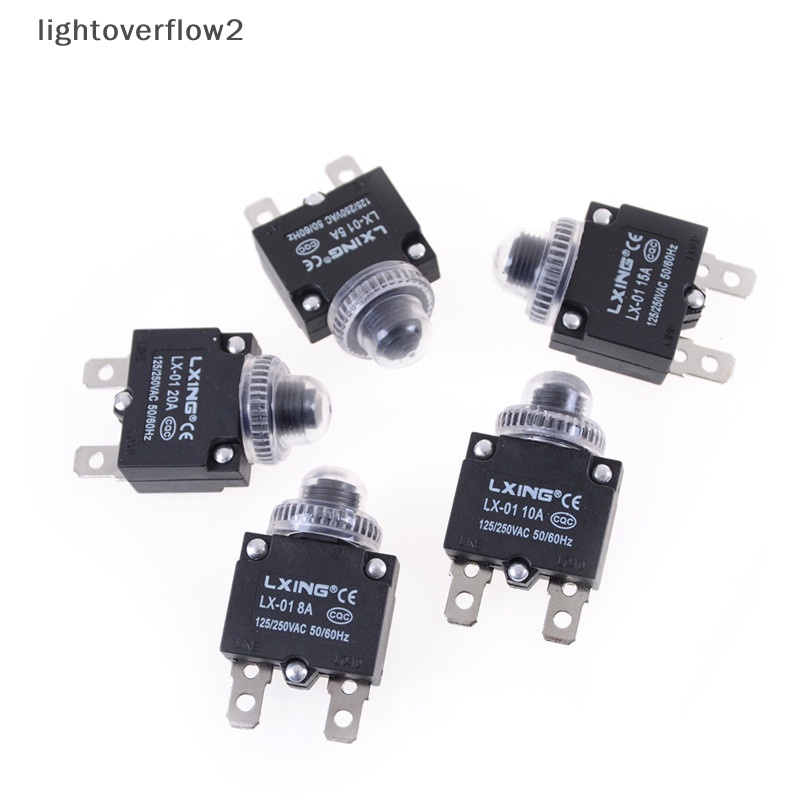 [lightoverflow2] 1set thermal switch overload Pelindung Tombol Tekan+cover waterproof [ID]