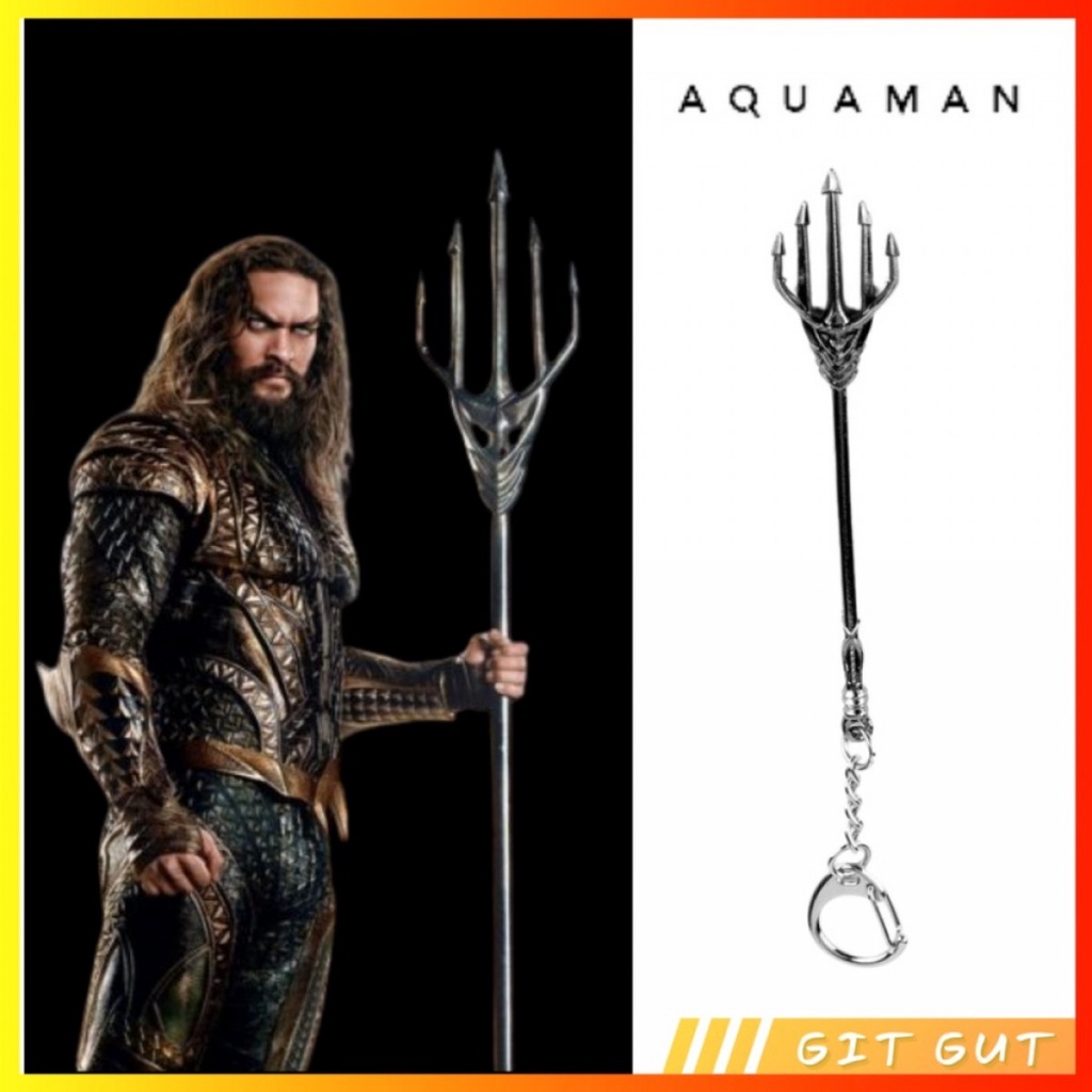 Keychain Gantungan Kunci Aquaman Trident Tombak