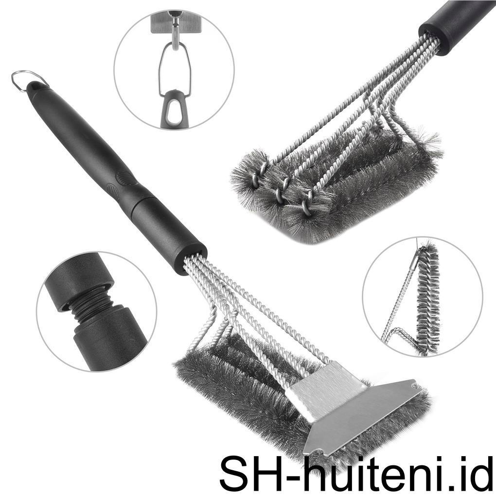 Sikat Barbekyu Sikat Pembersih Bahan Stainless Steel Dengan Gagang Panjang Untuk Penggunaan Barbekyu Dapur