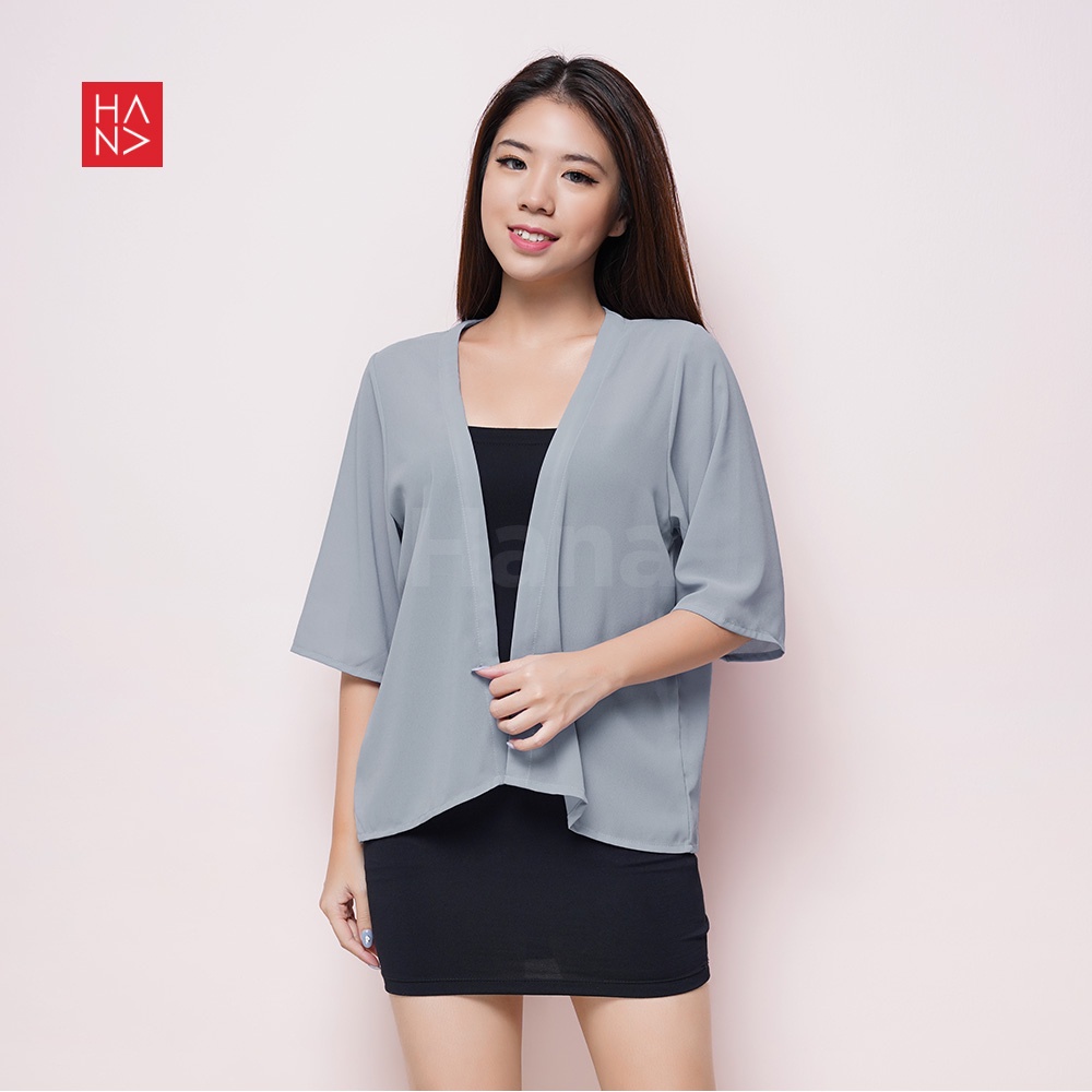 Hana Fashion - Lucia Basic Casual Cardigan Outer Kimono Simple Wanita -  SB136