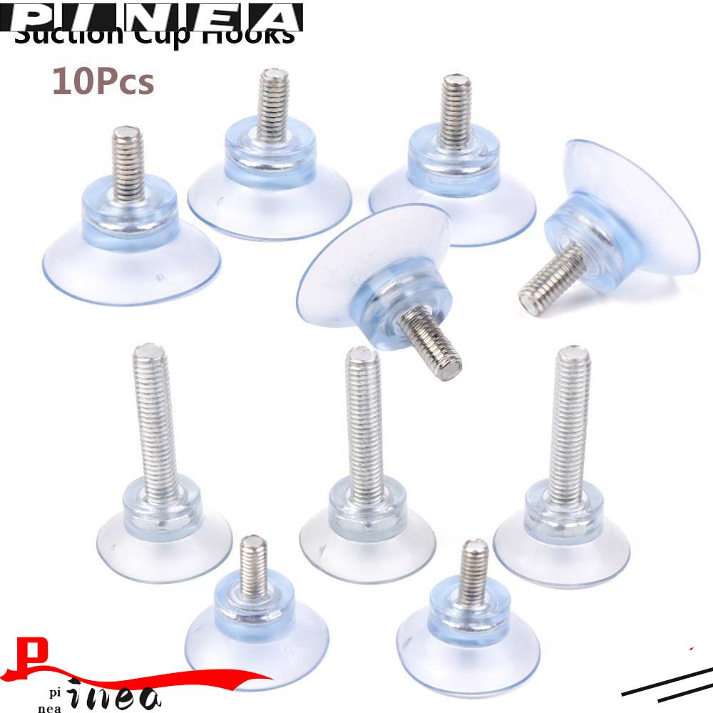 Nanas 10Pcs Suction Cup Rel Gantungan Penyimpanan Kamar Mandi Transparan Nut Suckers