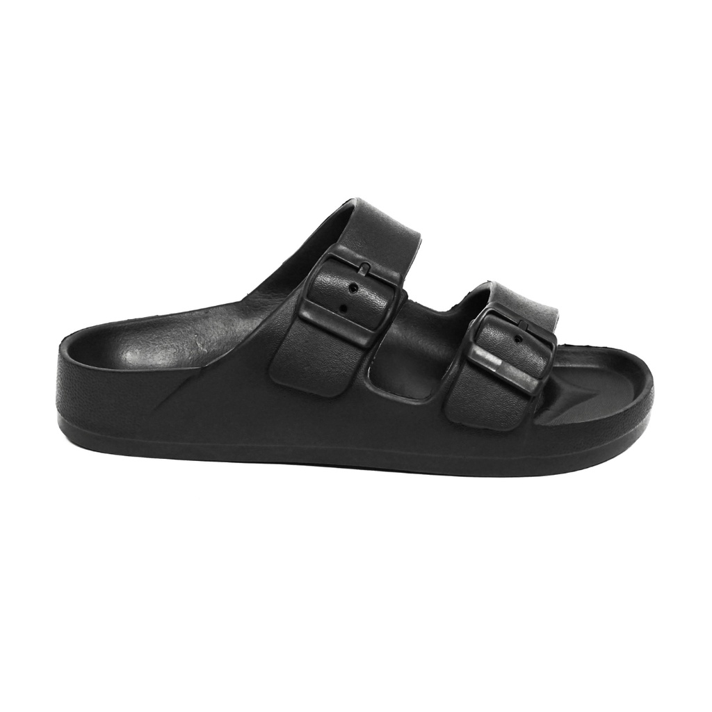 Geje Apparel - Sandal Slop Karet Pria Gesper Double Strap