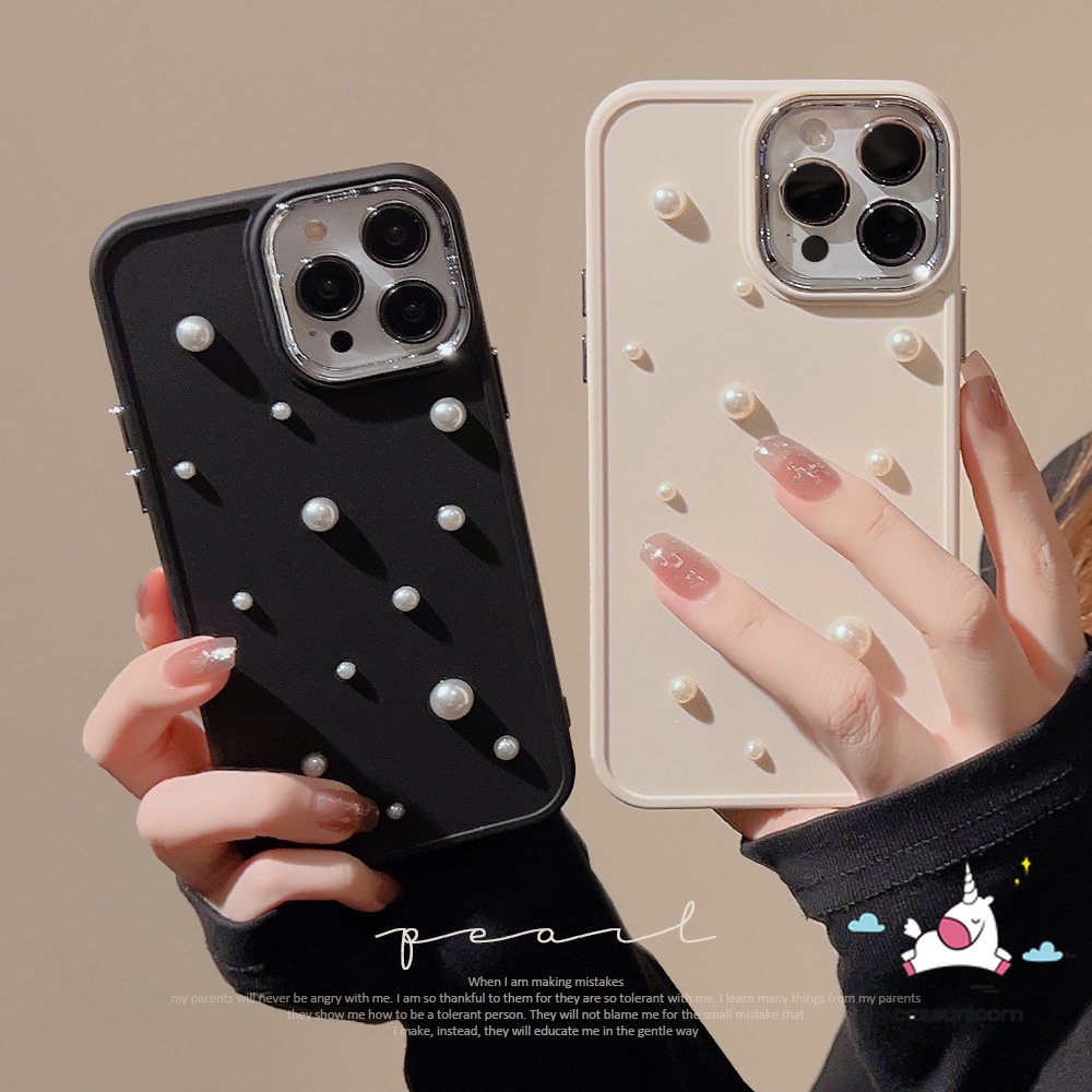 Casing Elektroplat Mutiara 3D Langit Berbintang Romantis Kompatibel untuk IPhone 11 Pro MAX 7plus 13 14 12 Pro MAX 14 7 8 Plus XR X 8plus XS MAX Mewah Pelapisan Sederhana Shockproof Soft TPU Case