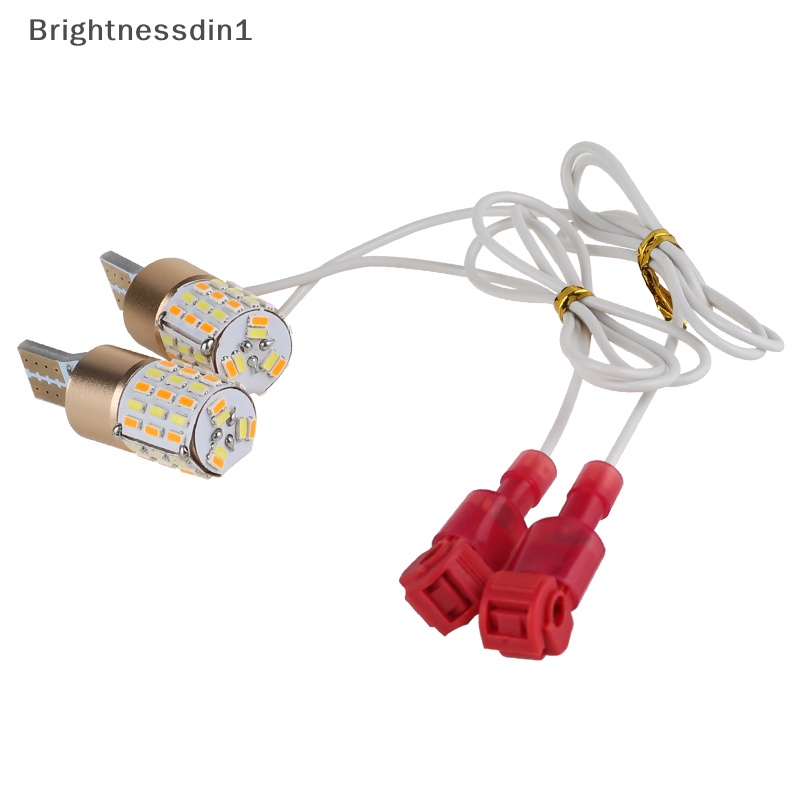 [Brightnessdin1] Lampu Sein LED Motor Mobil Dual Mode T10 Signal/Lampu Taman Warna Amber-Putih Butik