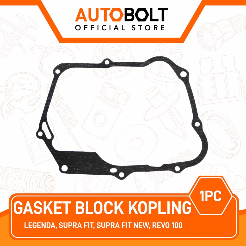 Autobolt Gasket Block Kopling Legenda & Supra Fit Lama New & Revo 100 Blok Packing Perpak Paking Ren