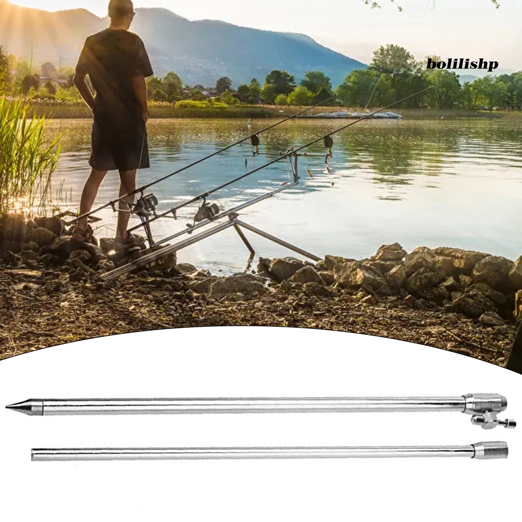 Bo-fishing Rod Holder Anti-Korosi Nyaman Anti Gores Padat Stabilitas Tinggi Tekstur Menebal Tahan Karat Memancing Ikan Gurame Adjustable Metal Band Stick Untuk Area Air