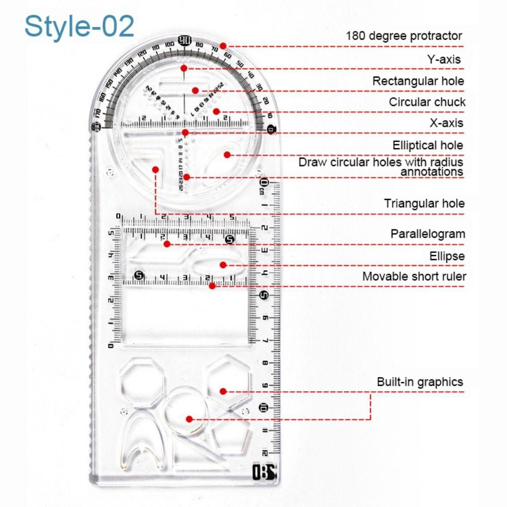 TOP Penggaris Multi-Fungsi Rotary Geometris Menggambar Siswa Alat Tulis Kreatif Penguasa Fungsi Matematika