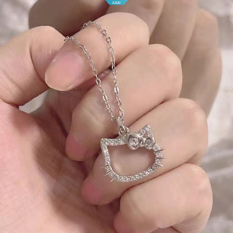 Sanrio HelloKitty Cincin Kawaii Anime Kalung Liontin Kartun Kecantikan Siswa Perhiasan Tangan Hiasan Dekorasi Aksesoris Mainan Gadis Anniversary Gi