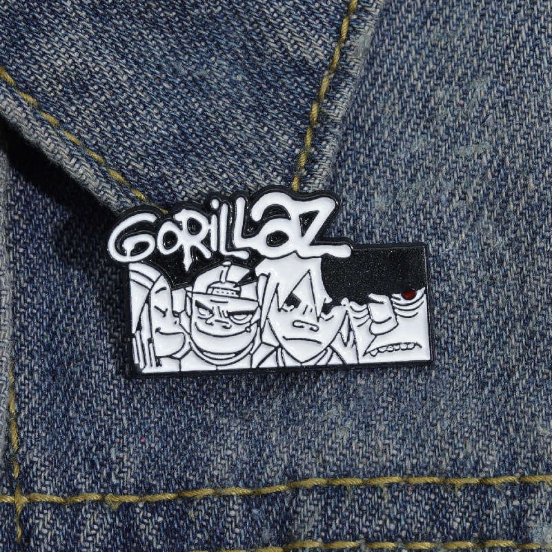 Bros Seri Band Virtual Gorillaz Album Musik Brooch Ransel Badge Hadiah Untuk Teman