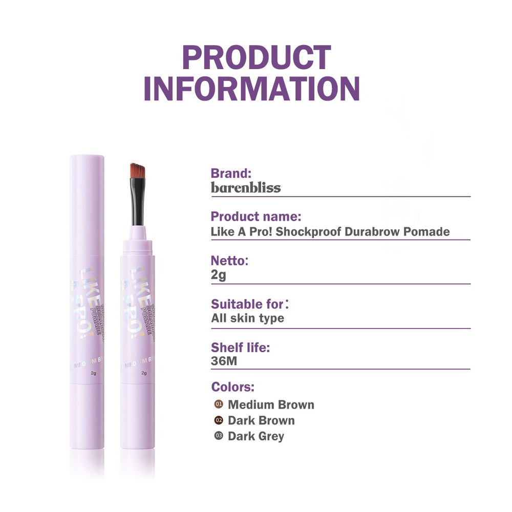 BNB barenbliss Korean Like A Pro! Shockproof Durabrow Pomade Alis