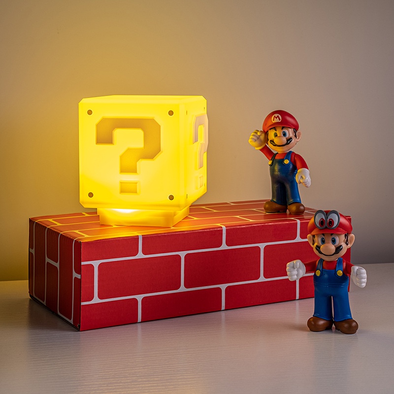 Lampu Tidur Blok Tanya Super Mario Lampu Meja Efek Cahaya Malam LED Lampu Meja Rumah Samping Tempat Tidur