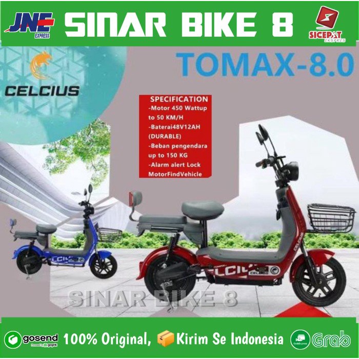 Sepeda Listrik CELCIUS TOMAX 8.0 Electric Bike 450 Watt