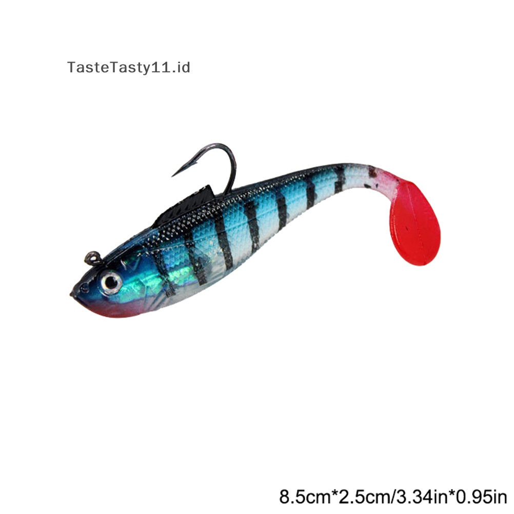 Tastetasty soft plastic hook (8.5cm/10g) ultra-Ringan Memancing Celup t-tail Lembut Berbentuk Ikan.