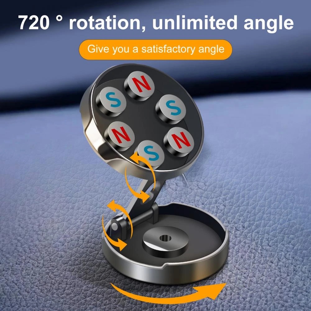 360dudukan Magnet Kuat Ponsel Holder Lipat Adjustable Ponsel Dukungan Universal Tak Terlihat Mobil Paduan Mount Perekat Dashboard GPS Bracket Aksesoris Interior Mobil