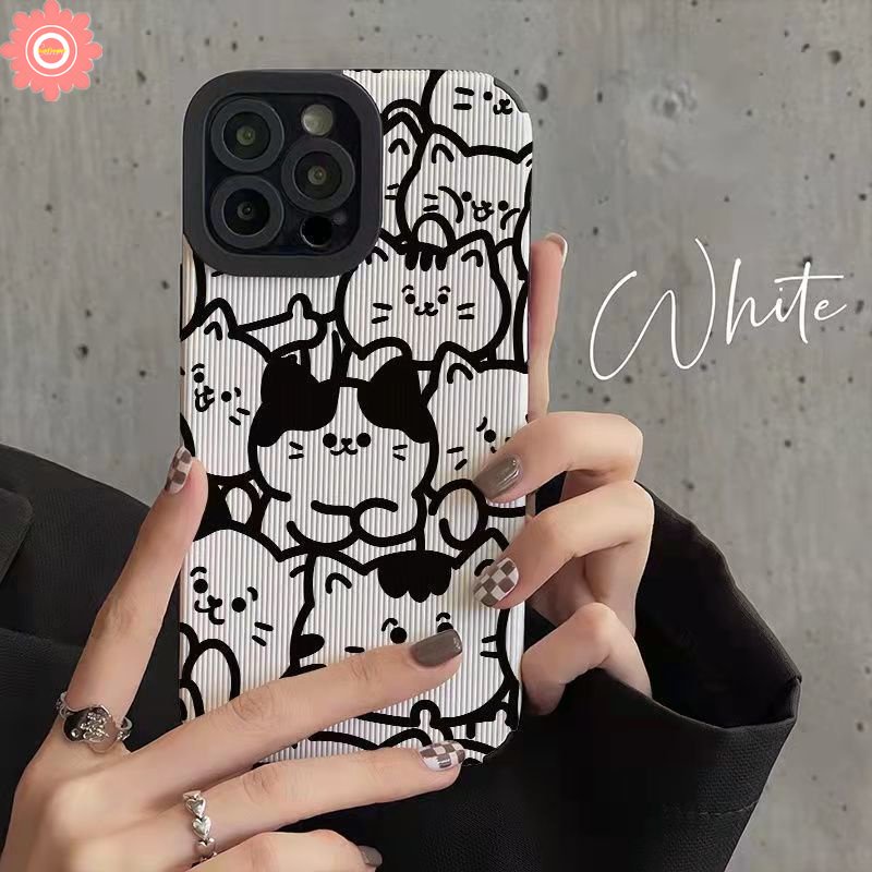 IPHONE Case Kartun Line Kitty Kucing Lucu Kompatibel Untuk Iphone11 14 12 13 Pro Max7 8 Plus X XR XS Max Lovely Monster University Shockproof Gaya Korea Case Penutup Belakang