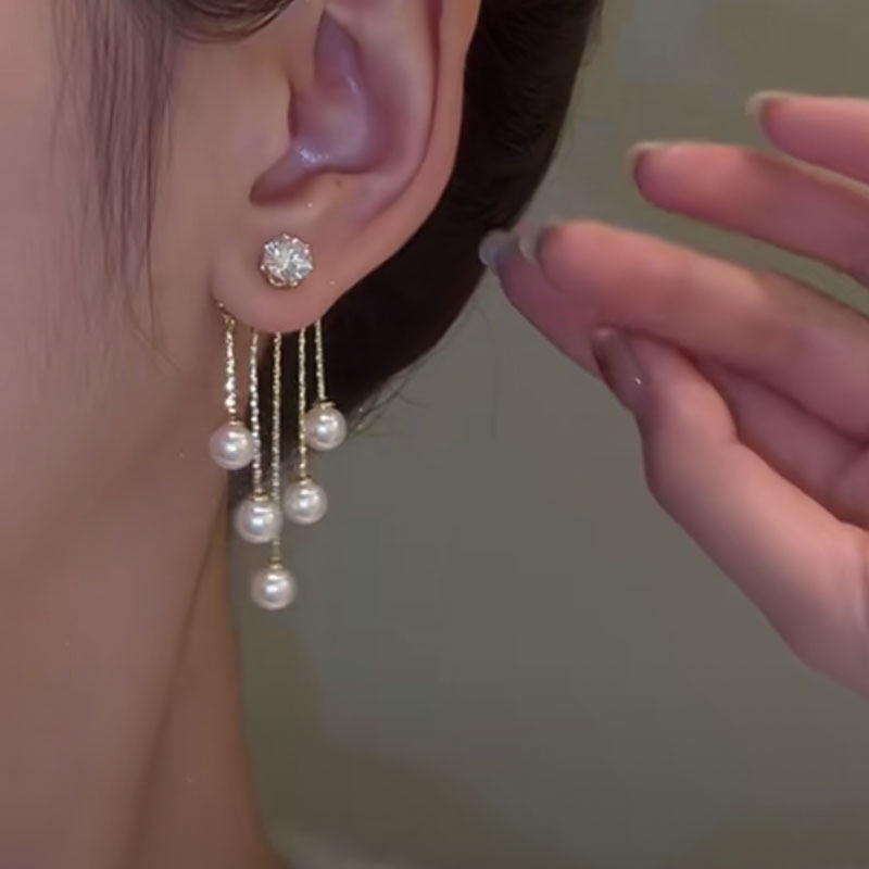 Fashion Kristal Mutiara Drop Anting-Anting Untuk Wanita Hypoallergenic Elegan Panjang Anting Aksesoris Perhiasan