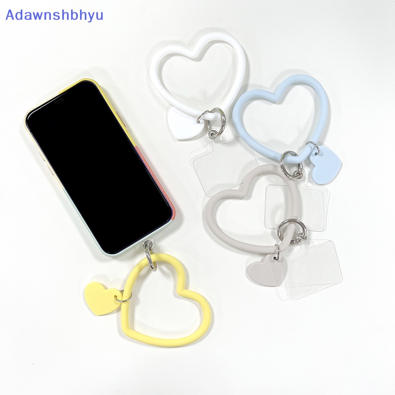 Adhyu Universal Tali Cincin Gantung Silicone Wrist Ring Untuk Phone Case Berbentuk Hati Gelang Silikon Gelang Gantungan Kunci Anti-Lost Lanyard Big Ring Keychain Jewelry ID