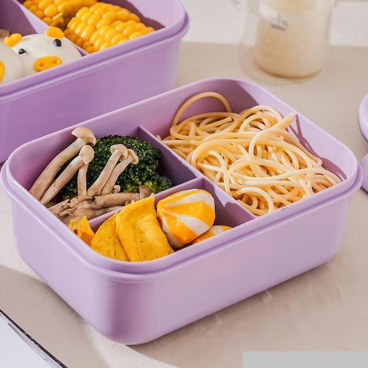 [X-6&amp;R ㊛] Kotak Makan Bento Lunch Box set Transparant Lid Tempat Makan BPA Free 1100ml-paling laris