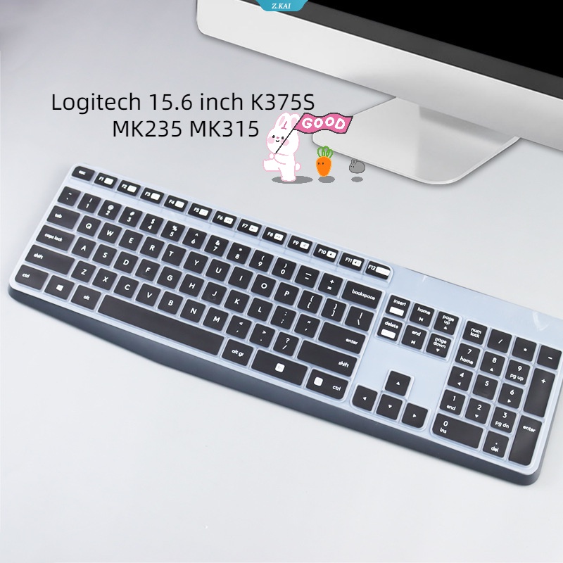 Desktop PC Slim Cover Pelindung Untuk Model Logitech 15.6 Inch K375S MK235 MK315 Keyboard Cover Penutup Pelindung Silikon Tahan Air [ZK]