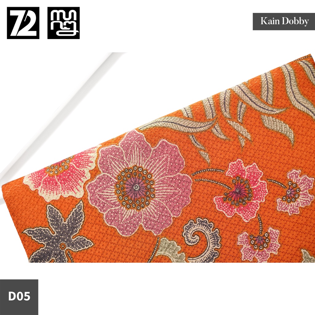 KAIN BATIK PREMIUM Dobby Motif Kembang Palem Warna Orange 723655 Cap 72 Jarik Jarit Samping Kebat Panjang Batik Dobby Modern Premium Bahan Seragam Batik Pernikahan Kantor Keluarga Murah Kamen Jadi Batik Bali Lembaran