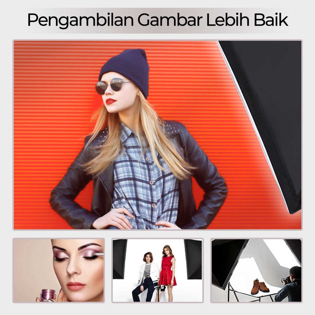 Set Softbox 60x90 Split Plastic Lampu Three Color 100W Dengan Tripod