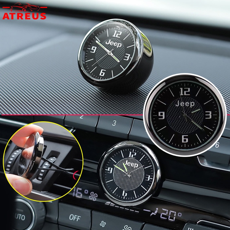 Jam Quartz Mini Mobil Jeep luminous Interior Center Console Vent Clock Dekorasi Untuk Kompas Jeep Renegade2023 Willys Wrangler jk Grand Cherokee