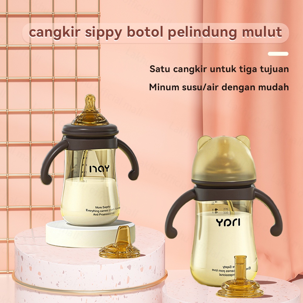 Lakhu Botol Busu Bayi Botol Minum Bayi Sedotan Lucu Anak Training Cup Baby