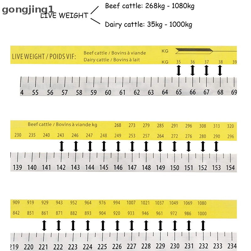Ggg Pita Pengukur Berat Badan Hewan Ternak Babi Sapi Penggaris Sapi Peternakan Vet Tools ID
