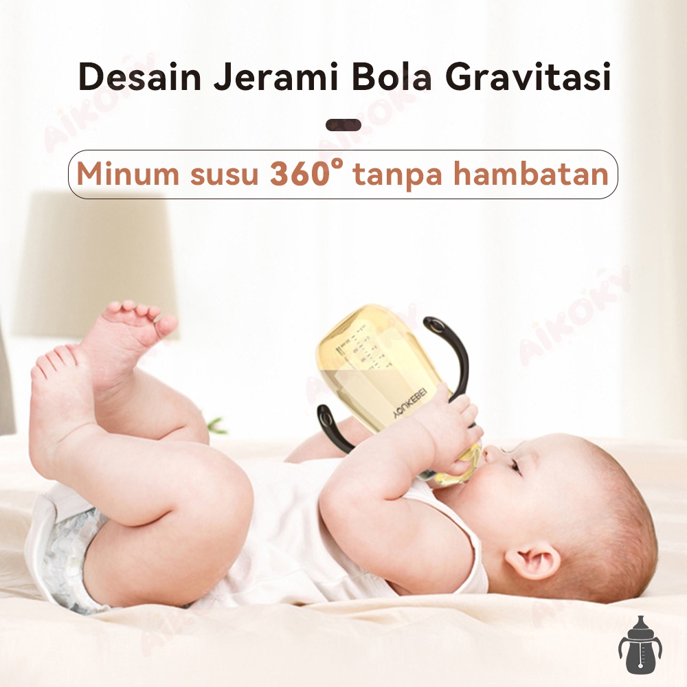 AIKOKY 3 In1 Botol Minum Bayi Sedotan Anti Tumpah Training Cup Baby BPA Free