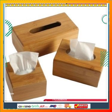 Kotak Tisu / Tempat Tisu Kayu Pinus / Box Tissue Besar dan kecil Natural