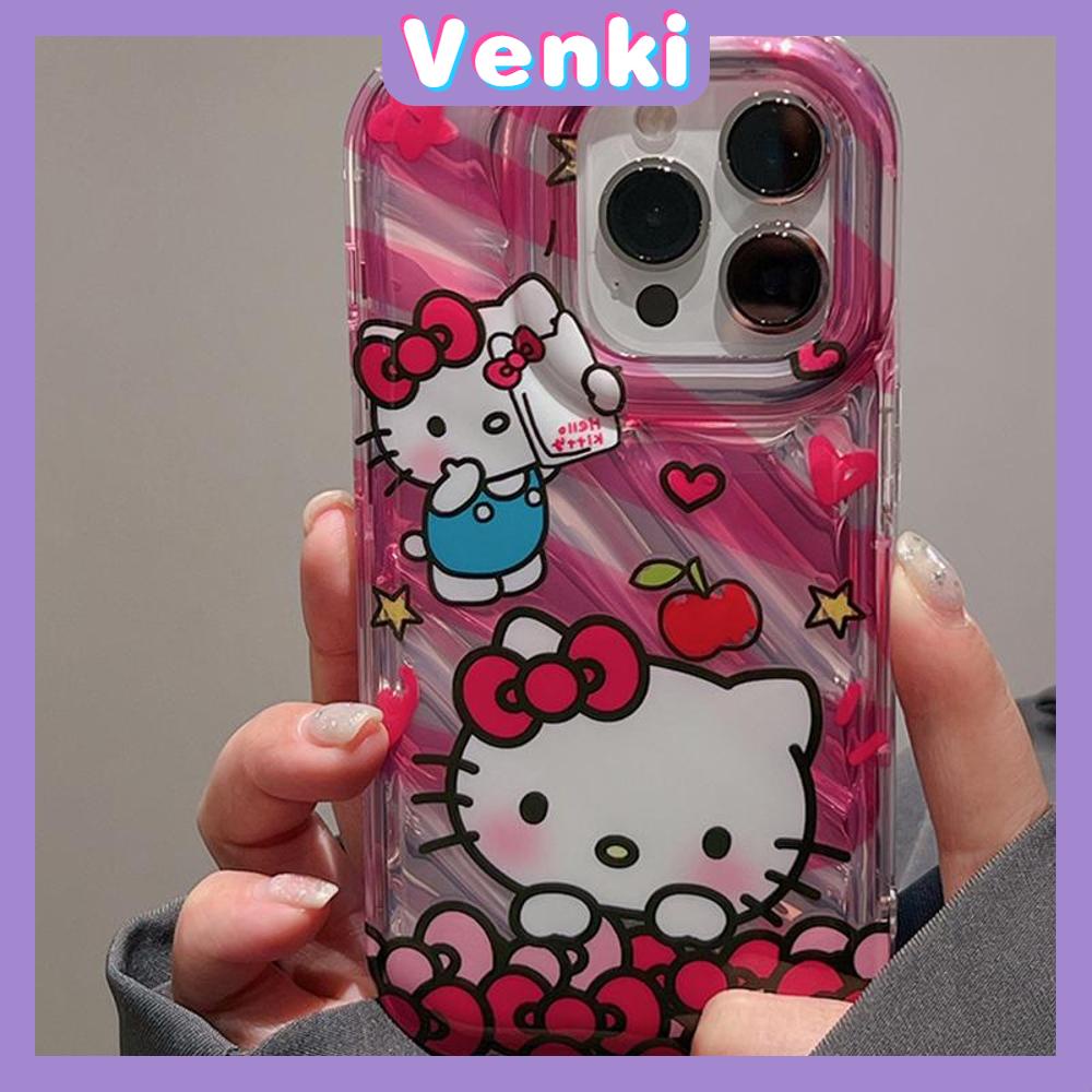 VENKI - For iPhone 11 iPhone Case Laser Reflective Transparent Phone Case TPU Soft Shockproof Airbag Case Protective Camera Cute Pink Cat Compatible with iPhone 14 13 Pro max 12