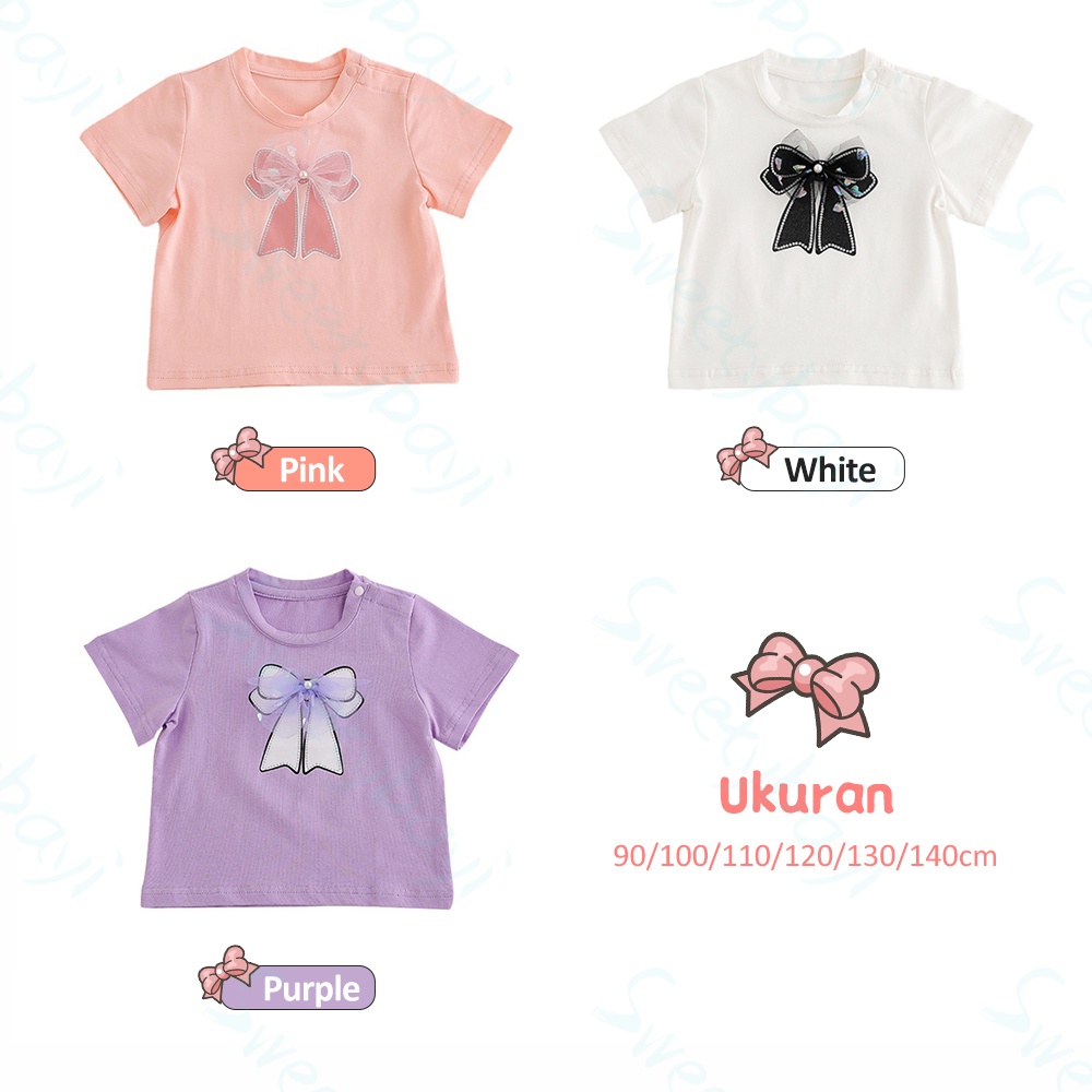 SweetyBayi T-shirt Kaos bayi anak cewek katun Baju anak perempuan beruang stroberi