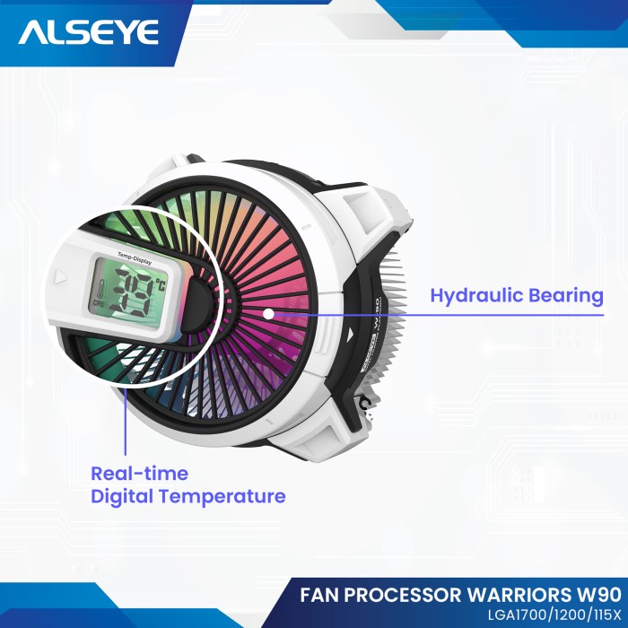 Fan Processor Alseye W-90 Digital Temperature White SYNC INTEL
