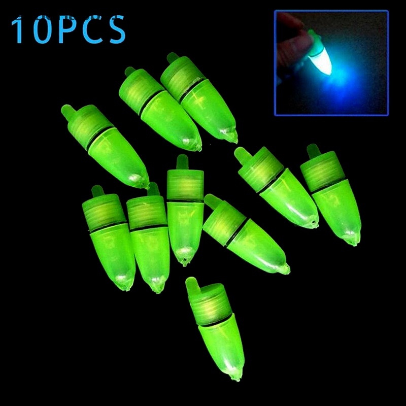 Gentlehappy 10pcs/Set Led Bercahaya Memancing Lonceng Alarm Klip Malam Plastik Pancing Tip Lampu Led Bell Bite Ring Umpan Ikan Al id