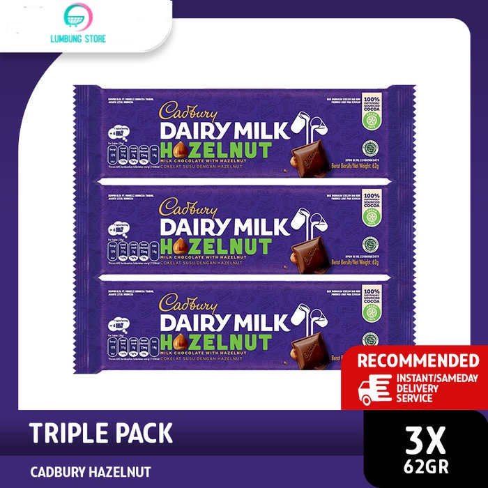 

Cadbury Cokelat rasa Hazelnut 62gr - Triplepack