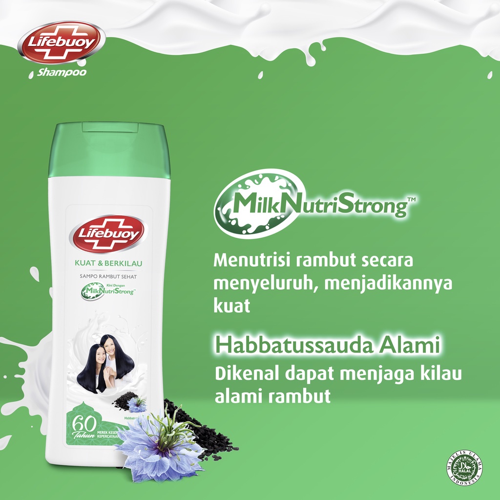 Lifebuoy Shampoo Strong and Shiny 340ml - Perawatan Rambut Berkilau