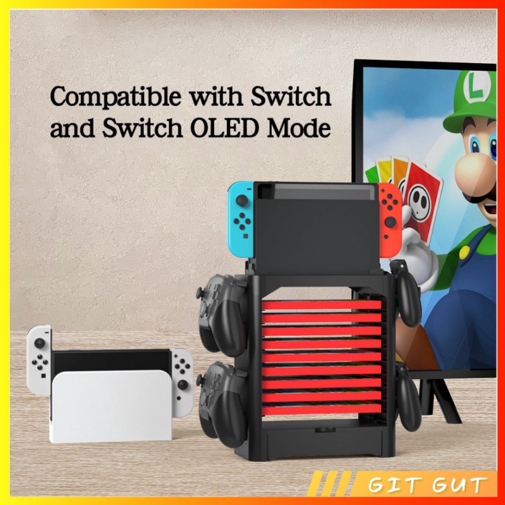 Nintendo Switch V1 V2 OLED Game Storage Tower Multi Fungsi Rak Holder